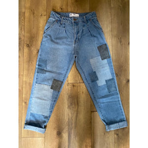 RSQ High Waisted Patched Cropped Straight Women's Jeans‎ Size 0/24